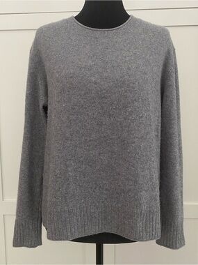 Rachel Zoe 100% 2 Ply Cashmere Grey Crewneck Sweater Soft Lightweight Size Small